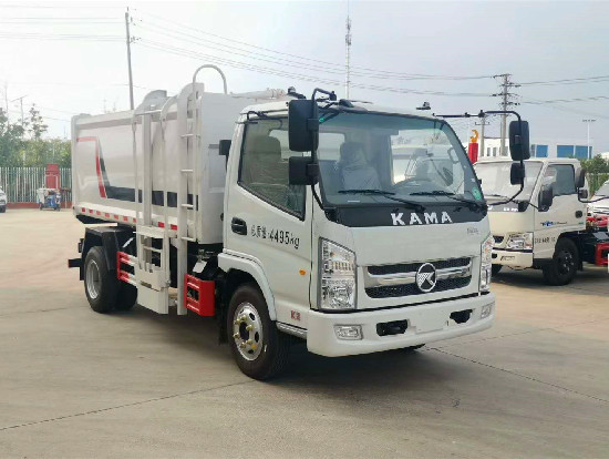 凱馬國(guó)六6方藍(lán)牌自裝卸掛桶)式垃圾車
